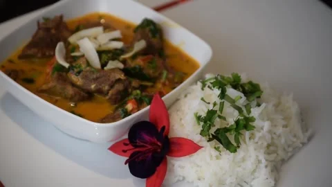 Beef curry thai HD video Stock Footage 267732537