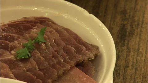Beef dish, Chinese cooking Stock Footage 54381306