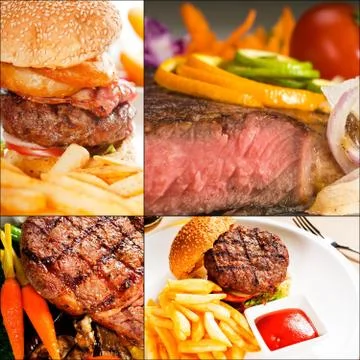 Beef dishes collage Stock Photos