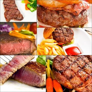 Beef dishes collage Stock Photos