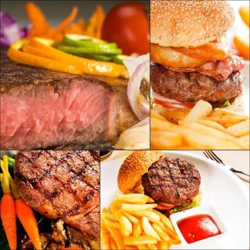 Beef dishes collage Stock Photos
