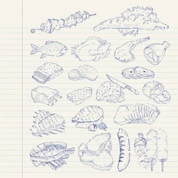 Beef draw set Stock Illustration