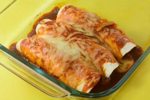 Beef enchilada leftovers Foto stock