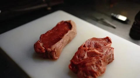 Beef fillet on the Cut Board Stock-Footage 145855297