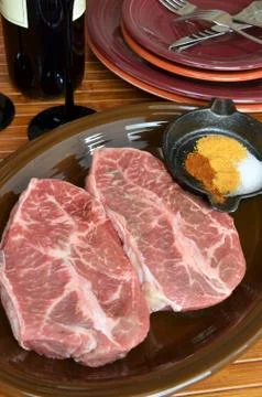 Beef Flat Iron Steak Red Wine Foto stock