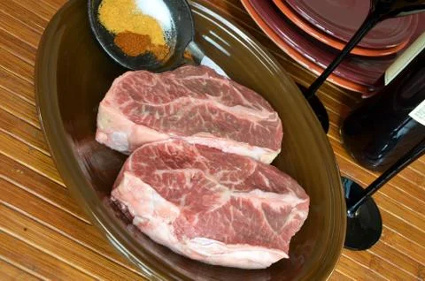 Beef Flat Iron Steak Red Wine 写真素材