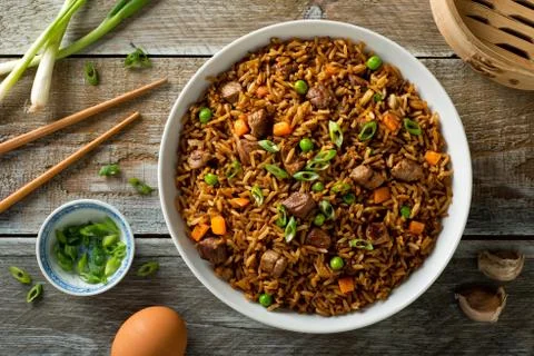 Beef Fried Rice Stock Photos