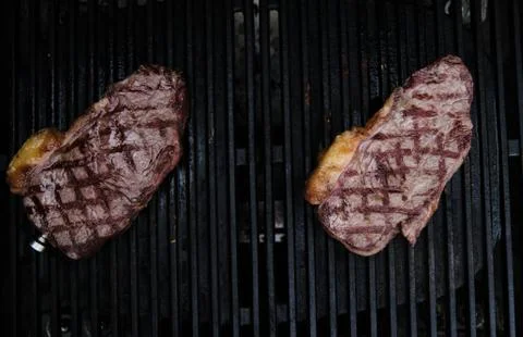 Beef at a gas grill Stock Photos