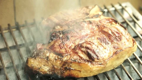 Beef on the grill Video stock 100642757