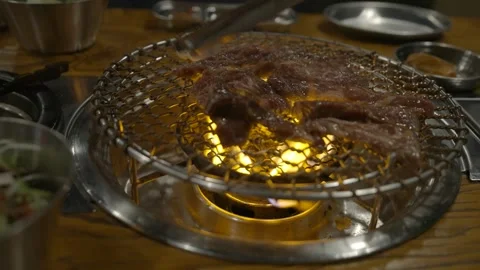 Beef grilling korean bbq Video stock 254732105