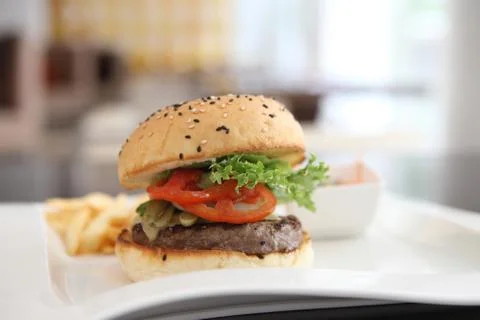 Beef hamburger Stock Photos