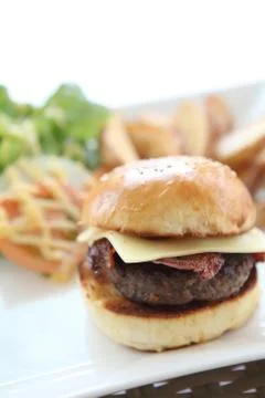 Beef hamburger Stock Photos