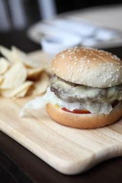 Beef hamburger Stock Photos
