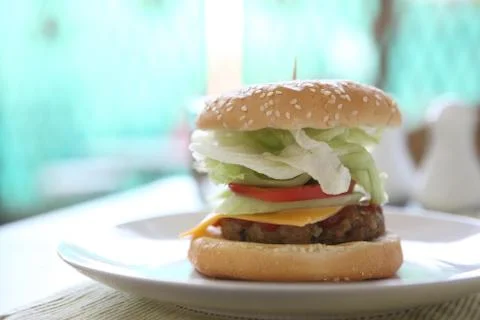 Beef hamburger Stock Photos