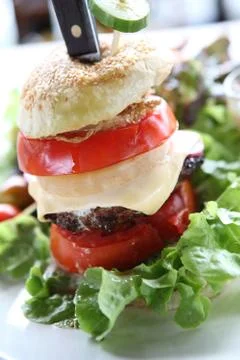 Beef hamburger Stock Photos