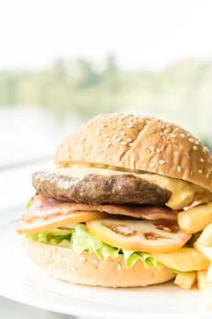 Beef hamburger Stock Photos