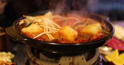 Beef Hotpot Close up Regular Speed Stock Footage 263036572