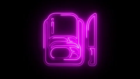 Beef Icon Isolated on Black Background, Minimal Food Symbol Design Stock Footage 329572040