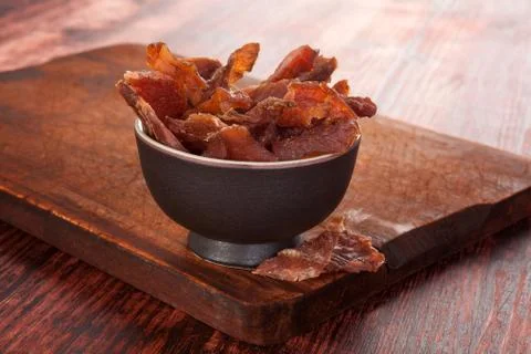 Beef jerky background. Stock Photos