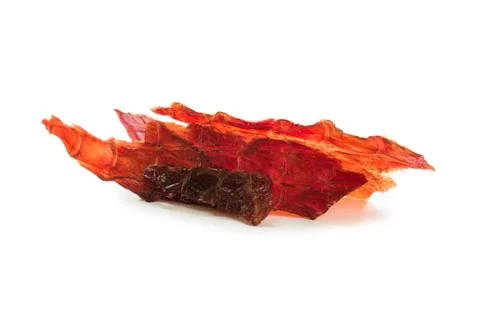 Beef jerky isolated on a white studio background Stock Photos