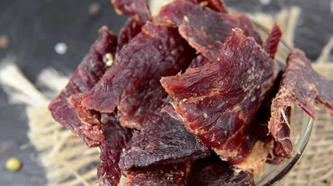 Beef jerky (loopable) Stock Footage 41797133