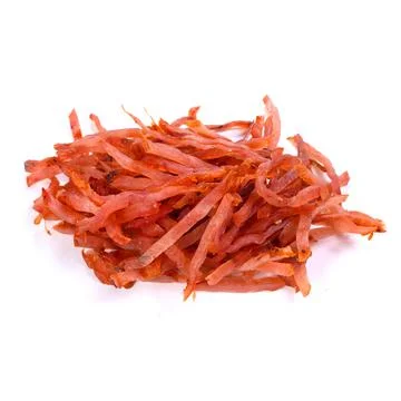 Beef jerky meat on white background Stock Photos