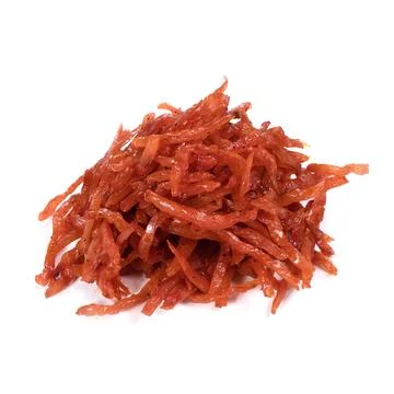 Beef jerky meat on white background Stock Photos