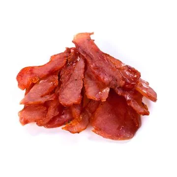 Beef jerky meat on white background Stock Photos