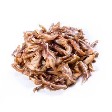 Beef jerky meat on white background Stock Photos