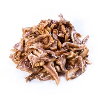 Beef jerky meat on white background Stock Photos