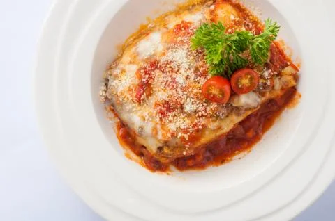 Beef lasagna with chesse Stock Photos