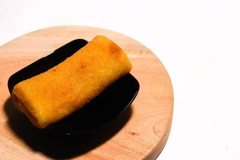 Beef mayo risoles with tomato sauce topping isolated on white Stock Photos