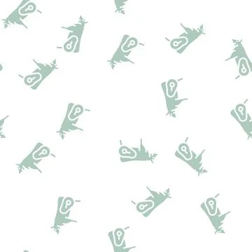 Beef meat glyph vector seamless pattern Stock Illustration