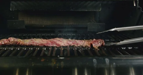 Beef meat on the grill 54 Stock Footage 84112802