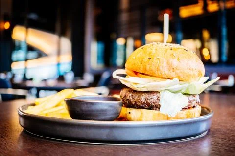 Beef meat hamburger Foto stock