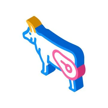 Beef meat isometric icon vector illustration Stock Illustration