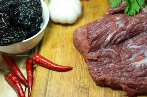Beef meat. It's time to cook dinner. Stock Photos