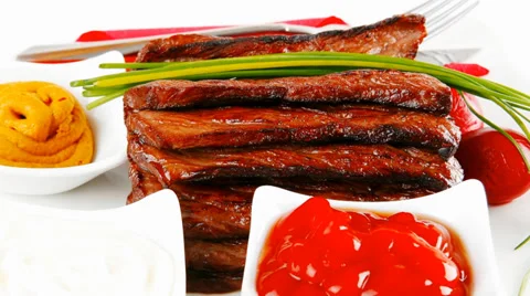 Beef meat served Vídeos de archivo 38772241