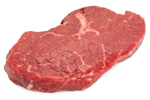 Beef meat slice isolated on white background Stock Photos