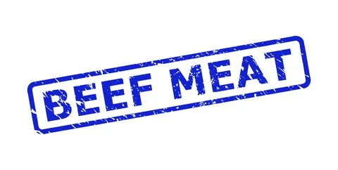 BEEF MEAT Stamp with Grunge Texture and Rounded Rectangle Frame Stock Illustration