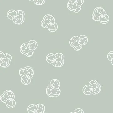 Beef meat steak line seamless pattern Stock Illustration
