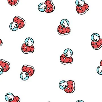 Beef meat steak vector seamless pattern Stock Illustration