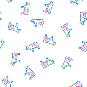 Beef meat vector seamless pattern Stock Illustration