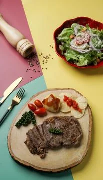 Beef medium rare steak Stock Photos