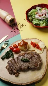 Beef medium rare steak Stock Photos