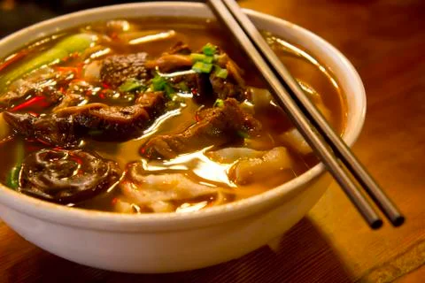 Beef noodle soup Stock Photos