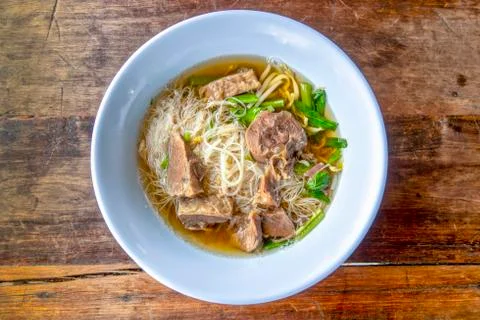 Beef noodle soup. Stock Photos