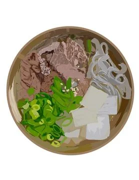 Beef noodles Stock Illustration