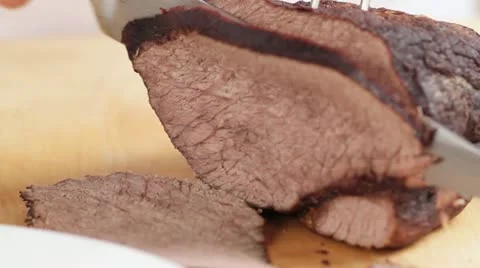 Beef pot roast being sliced Vídeos de archivo 24664033