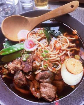 Beef Ramen Stock-Fotos